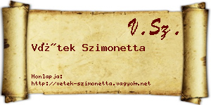 Vétek Szimonetta névjegykártya